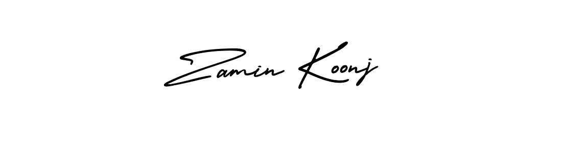 Zamin Koonj stylish signature style. Best Handwritten Sign (AmerikaSignatureDemo-Regular) for my name. Handwritten Signature Collection Ideas for my name Zamin Koonj. Zamin Koonj signature style 3 images and pictures png