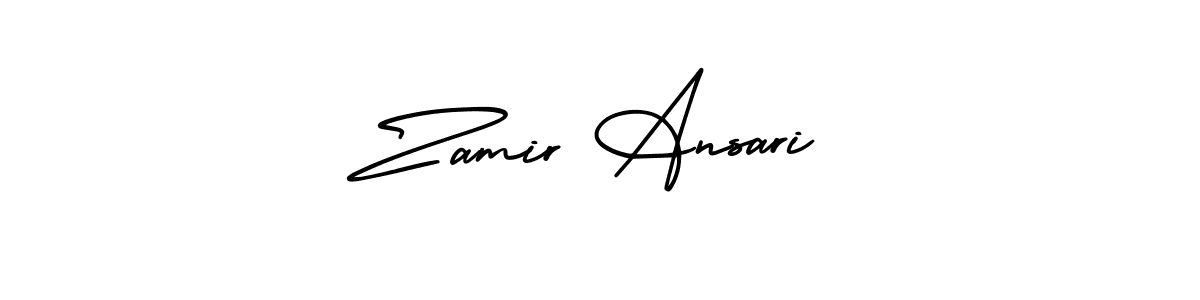 How to make Zamir Ansari name signature. Use AmerikaSignatureDemo-Regular style for creating short signs online. This is the latest handwritten sign. Zamir Ansari signature style 3 images and pictures png