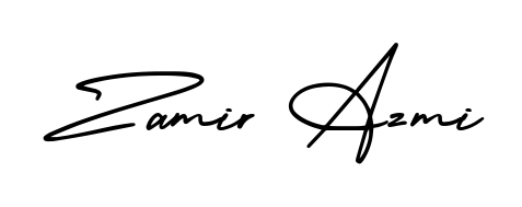 This is the best signature style for the Zamir Azmi name. Also you like these signature font (AmerikaSignatureDemo-Regular). Mix name signature. Zamir Azmi signature style 3 images and pictures png