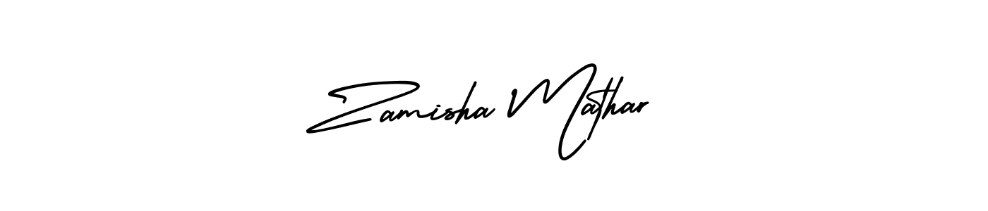 Make a short Zamisha Mathar signature style. Manage your documents anywhere anytime using AmerikaSignatureDemo-Regular. Create and add eSignatures, submit forms, share and send files easily. Zamisha Mathar signature style 3 images and pictures png