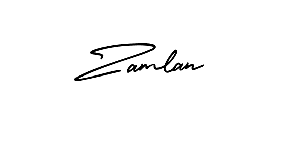 Zamlan stylish signature style. Best Handwritten Sign (AmerikaSignatureDemo-Regular) for my name. Handwritten Signature Collection Ideas for my name Zamlan. Zamlan signature style 3 images and pictures png