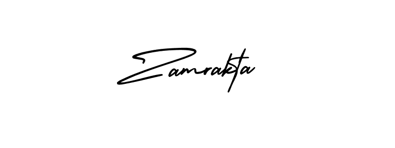 Zamrakta stylish signature style. Best Handwritten Sign (AmerikaSignatureDemo-Regular) for my name. Handwritten Signature Collection Ideas for my name Zamrakta. Zamrakta signature style 3 images and pictures png