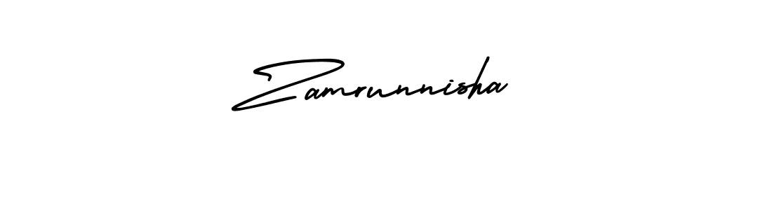 Zamrunnisha stylish signature style. Best Handwritten Sign (AmerikaSignatureDemo-Regular) for my name. Handwritten Signature Collection Ideas for my name Zamrunnisha. Zamrunnisha signature style 3 images and pictures png