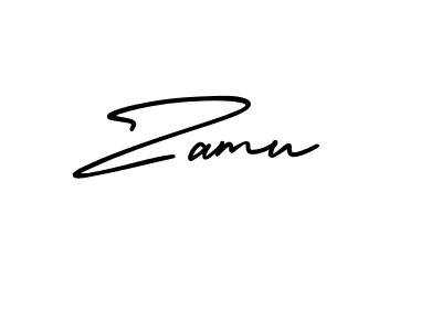 Use a signature maker to create a handwritten signature online. With this signature software, you can design (AmerikaSignatureDemo-Regular) your own signature for name Zamu. Zamu signature style 3 images and pictures png