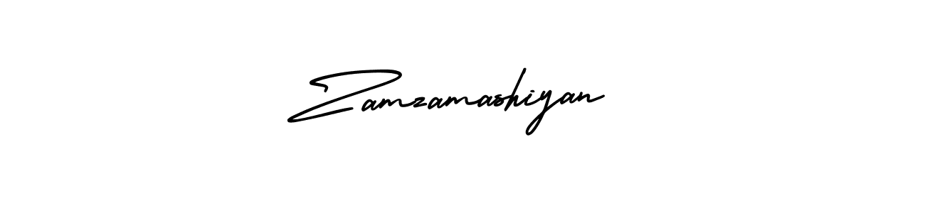 You should practise on your own different ways (AmerikaSignatureDemo-Regular) to write your name (Zamzamashiyan) in signature. don't let someone else do it for you. Zamzamashiyan signature style 3 images and pictures png