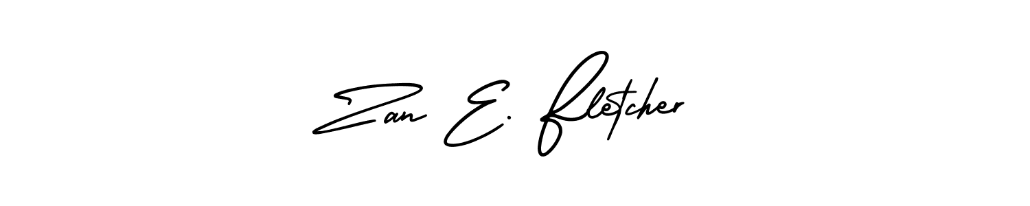 This is the best signature style for the Zan E. Fletcher name. Also you like these signature font (AmerikaSignatureDemo-Regular). Mix name signature. Zan E. Fletcher signature style 3 images and pictures png