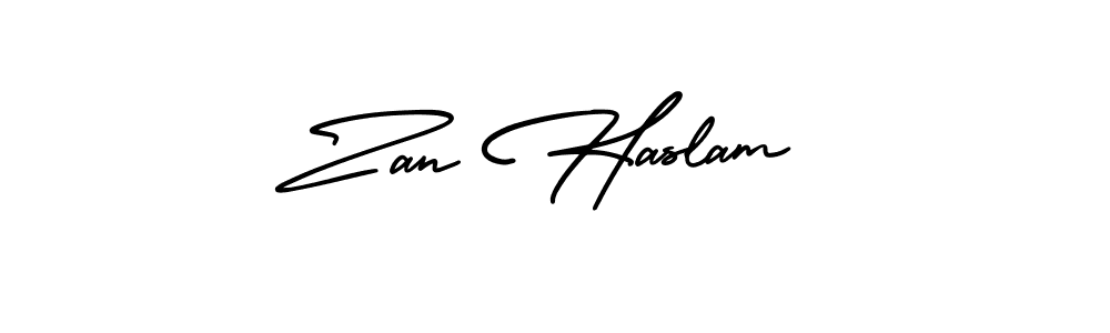 Also You can easily find your signature by using the search form. We will create Zan Haslam name handwritten signature images for you free of cost using AmerikaSignatureDemo-Regular sign style. Zan Haslam signature style 3 images and pictures png