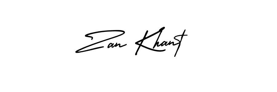 You should practise on your own different ways (AmerikaSignatureDemo-Regular) to write your name (Zan Khant) in signature. don't let someone else do it for you. Zan Khant signature style 3 images and pictures png