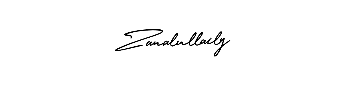 How to make Zanalullaily name signature. Use AmerikaSignatureDemo-Regular style for creating short signs online. This is the latest handwritten sign. Zanalullaily signature style 3 images and pictures png