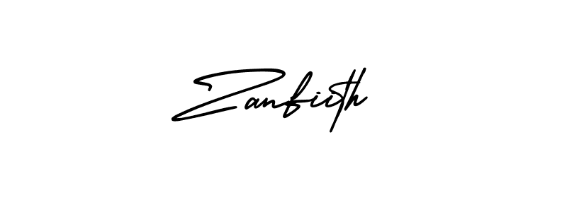 Create a beautiful signature design for name Zanfiith. With this signature (AmerikaSignatureDemo-Regular) fonts, you can make a handwritten signature for free. Zanfiith signature style 3 images and pictures png