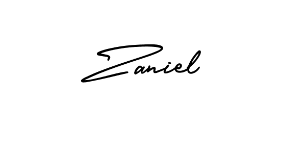 You should practise on your own different ways (AmerikaSignatureDemo-Regular) to write your name (Zaniel) in signature. don't let someone else do it for you. Zaniel signature style 3 images and pictures png