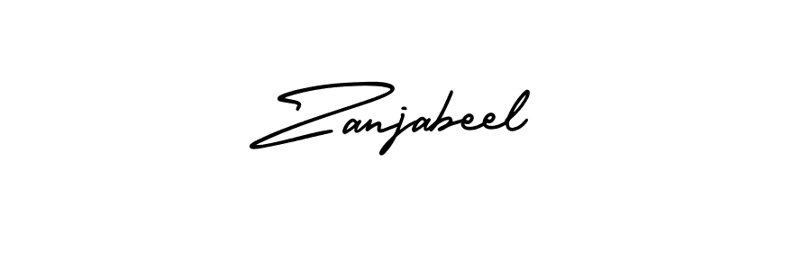 Use a signature maker to create a handwritten signature online. With this signature software, you can design (AmerikaSignatureDemo-Regular) your own signature for name Zanjabeel. Zanjabeel signature style 3 images and pictures png