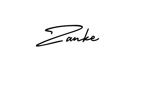 Zanke stylish signature style. Best Handwritten Sign (AmerikaSignatureDemo-Regular) for my name. Handwritten Signature Collection Ideas for my name Zanke. Zanke signature style 3 images and pictures png