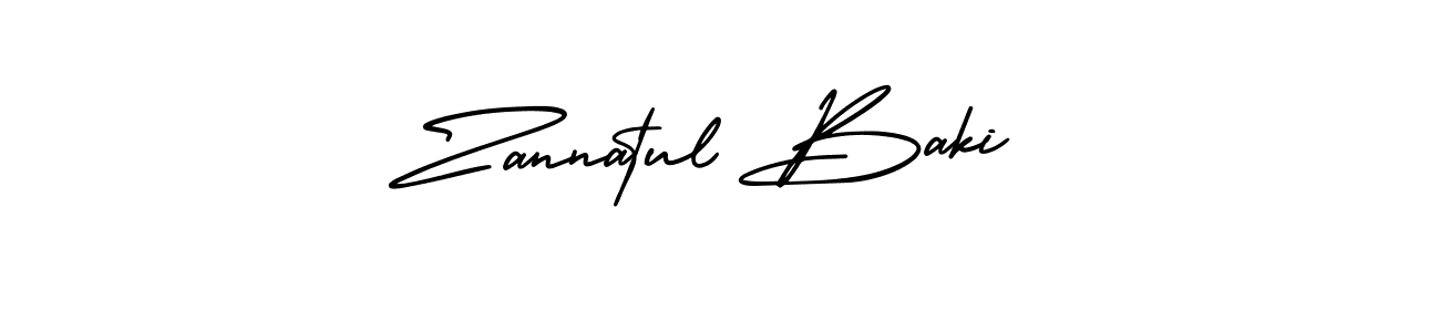 How to make Zannatul Baki name signature. Use AmerikaSignatureDemo-Regular style for creating short signs online. This is the latest handwritten sign. Zannatul Baki signature style 3 images and pictures png
