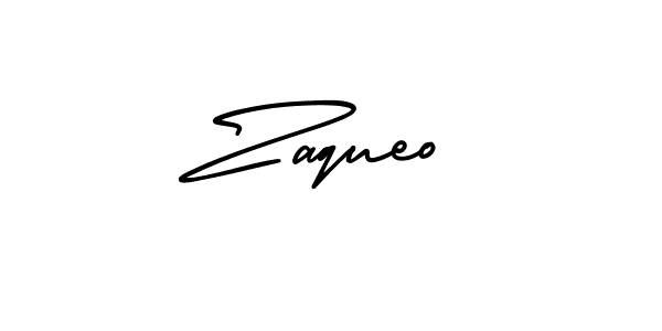 The best way (AmerikaSignatureDemo-Regular) to make a short signature is to pick only two or three words in your name. The name Zaqueo include a total of six letters. For converting this name. Zaqueo signature style 3 images and pictures png