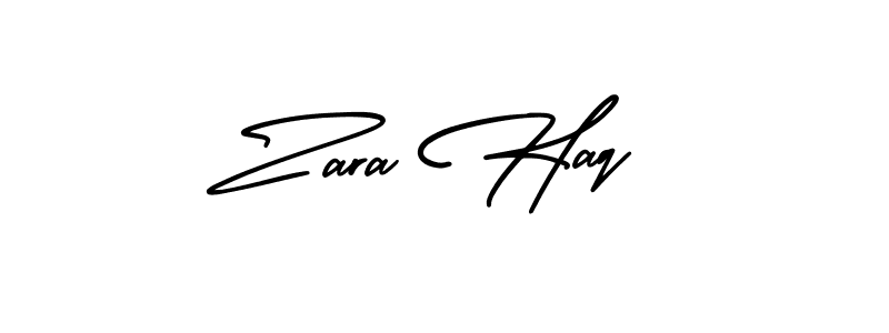 It looks lik you need a new signature style for name Zara Haq. Design unique handwritten (AmerikaSignatureDemo-Regular) signature with our free signature maker in just a few clicks. Zara Haq signature style 3 images and pictures png