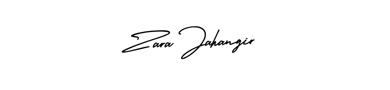 The best way (AmerikaSignatureDemo-Regular) to make a short signature is to pick only two or three words in your name. The name Zara Jahangir include a total of six letters. For converting this name. Zara Jahangir signature style 3 images and pictures png
