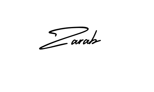 Use a signature maker to create a handwritten signature online. With this signature software, you can design (AmerikaSignatureDemo-Regular) your own signature for name Zarab. Zarab signature style 3 images and pictures png