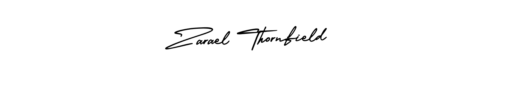 Make a beautiful signature design for name Zarael Thornfield. With this signature (AmerikaSignatureDemo-Regular) style, you can create a handwritten signature for free. Zarael Thornfield signature style 3 images and pictures png