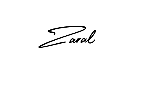 How to make Zaral name signature. Use AmerikaSignatureDemo-Regular style for creating short signs online. This is the latest handwritten sign. Zaral signature style 3 images and pictures png