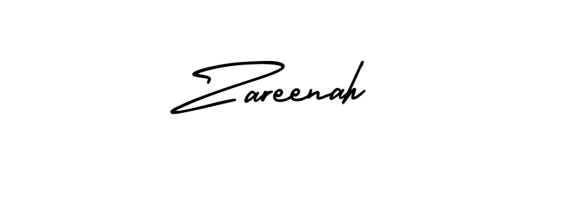 How to make Zareenah signature? AmerikaSignatureDemo-Regular is a professional autograph style. Create handwritten signature for Zareenah name. Zareenah signature style 3 images and pictures png