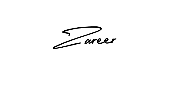 How to make Zareer name signature. Use AmerikaSignatureDemo-Regular style for creating short signs online. This is the latest handwritten sign. Zareer signature style 3 images and pictures png