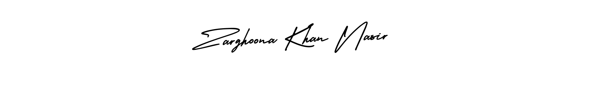Make a short Zarghoona Khan Nasir signature style. Manage your documents anywhere anytime using AmerikaSignatureDemo-Regular. Create and add eSignatures, submit forms, share and send files easily. Zarghoona Khan Nasir signature style 3 images and pictures png