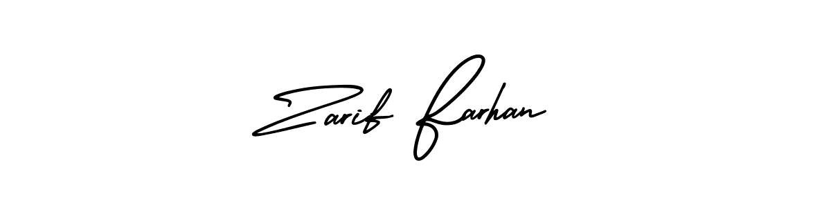 This is the best signature style for the Zarif Farhan name. Also you like these signature font (AmerikaSignatureDemo-Regular). Mix name signature. Zarif Farhan signature style 3 images and pictures png