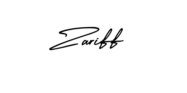 Zariff stylish signature style. Best Handwritten Sign (AmerikaSignatureDemo-Regular) for my name. Handwritten Signature Collection Ideas for my name Zariff. Zariff signature style 3 images and pictures png