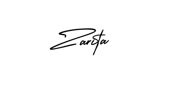 Zarita stylish signature style. Best Handwritten Sign (AmerikaSignatureDemo-Regular) for my name. Handwritten Signature Collection Ideas for my name Zarita. Zarita signature style 3 images and pictures png