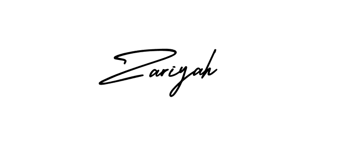 Make a beautiful signature design for name Zariyah. With this signature (AmerikaSignatureDemo-Regular) style, you can create a handwritten signature for free. Zariyah signature style 3 images and pictures png