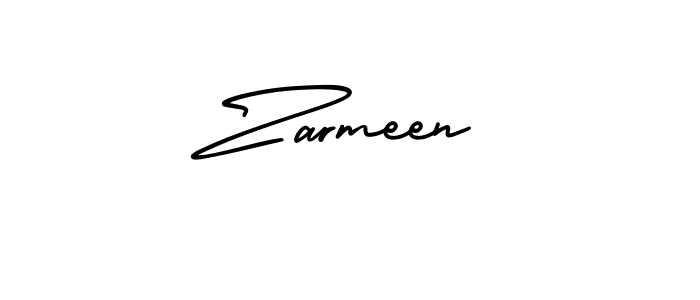 How to make Zarmeen name signature. Use AmerikaSignatureDemo-Regular style for creating short signs online. This is the latest handwritten sign. Zarmeen signature style 3 images and pictures png