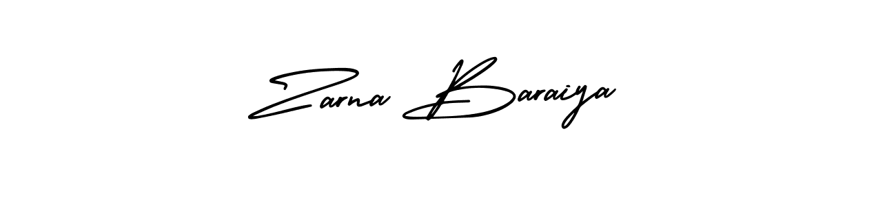 Zarna Baraiya stylish signature style. Best Handwritten Sign (AmerikaSignatureDemo-Regular) for my name. Handwritten Signature Collection Ideas for my name Zarna Baraiya. Zarna Baraiya signature style 3 images and pictures png