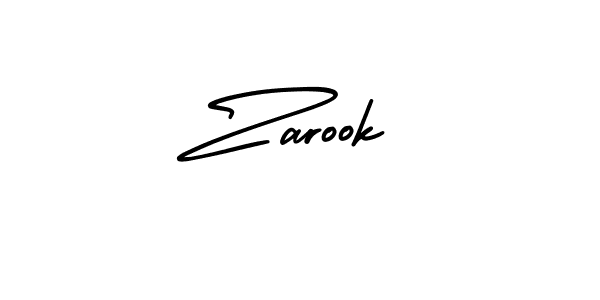 How to make Zarook name signature. Use AmerikaSignatureDemo-Regular style for creating short signs online. This is the latest handwritten sign. Zarook signature style 3 images and pictures png