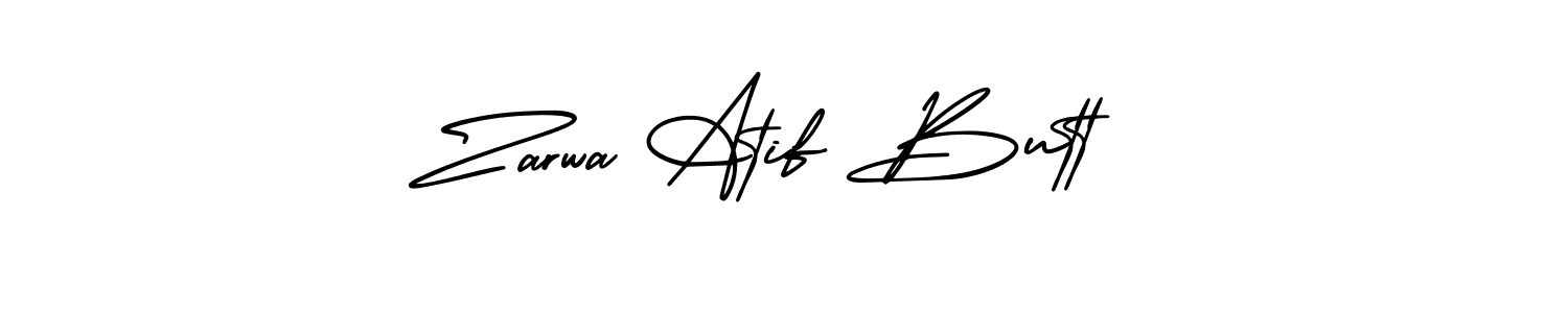 This is the best signature style for the Zarwa Atif Butt name. Also you like these signature font (AmerikaSignatureDemo-Regular). Mix name signature. Zarwa Atif Butt signature style 3 images and pictures png