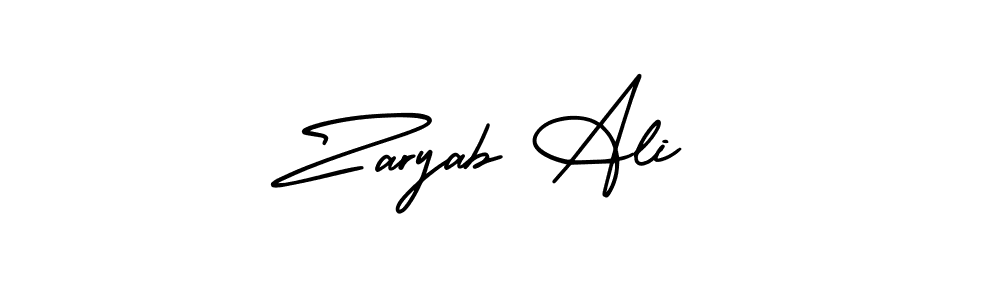 Make a beautiful signature design for name Zaryab Ali. With this signature (AmerikaSignatureDemo-Regular) style, you can create a handwritten signature for free. Zaryab Ali signature style 3 images and pictures png