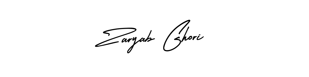 Create a beautiful signature design for name Zaryab Ghori. With this signature (AmerikaSignatureDemo-Regular) fonts, you can make a handwritten signature for free. Zaryab Ghori signature style 3 images and pictures png
