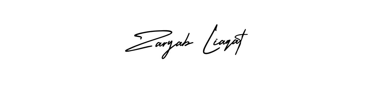 Design your own signature with our free online signature maker. With this signature software, you can create a handwritten (AmerikaSignatureDemo-Regular) signature for name Zaryab Liaqat. Zaryab Liaqat signature style 3 images and pictures png