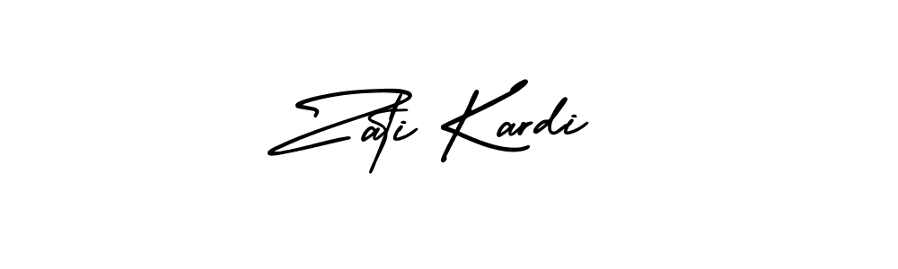How to make Zati Kardi name signature. Use AmerikaSignatureDemo-Regular style for creating short signs online. This is the latest handwritten sign. Zati Kardi signature style 3 images and pictures png