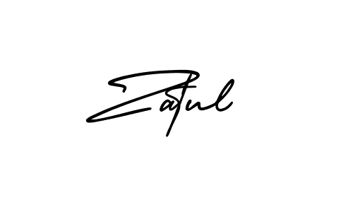 Zatul stylish signature style. Best Handwritten Sign (AmerikaSignatureDemo-Regular) for my name. Handwritten Signature Collection Ideas for my name Zatul. Zatul signature style 3 images and pictures png