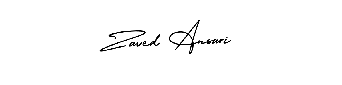 Make a beautiful signature design for name Zaved Ansari. Use this online signature maker to create a handwritten signature for free. Zaved Ansari signature style 3 images and pictures png