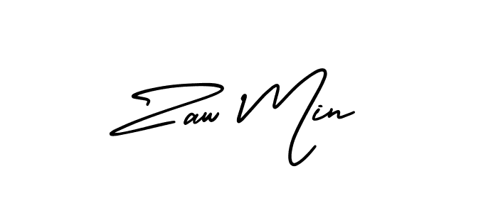 Similarly AmerikaSignatureDemo-Regular is the best handwritten signature design. Signature creator online .You can use it as an online autograph creator for name Zaw Min. Zaw Min signature style 3 images and pictures png