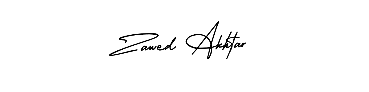 Make a beautiful signature design for name Zawed Akhtar. With this signature (AmerikaSignatureDemo-Regular) style, you can create a handwritten signature for free. Zawed Akhtar signature style 3 images and pictures png