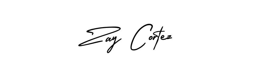 How to make Zay Cortez name signature. Use AmerikaSignatureDemo-Regular style for creating short signs online. This is the latest handwritten sign. Zay Cortez signature style 3 images and pictures png
