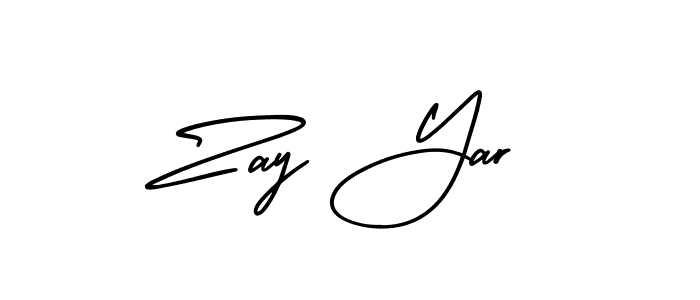 Make a beautiful signature design for name Zay Yar. With this signature (AmerikaSignatureDemo-Regular) style, you can create a handwritten signature for free. Zay Yar signature style 3 images and pictures png