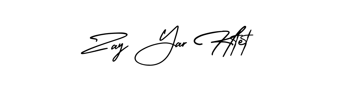 How to make Zay Yar Htet name signature. Use AmerikaSignatureDemo-Regular style for creating short signs online. This is the latest handwritten sign. Zay Yar Htet signature style 3 images and pictures png