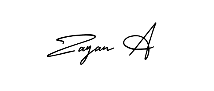Make a beautiful signature design for name Zayan A. With this signature (AmerikaSignatureDemo-Regular) style, you can create a handwritten signature for free. Zayan A signature style 3 images and pictures png