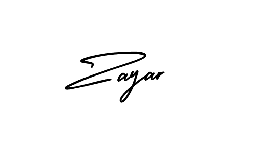 How to make Zayar name signature. Use AmerikaSignatureDemo-Regular style for creating short signs online. This is the latest handwritten sign. Zayar signature style 3 images and pictures png