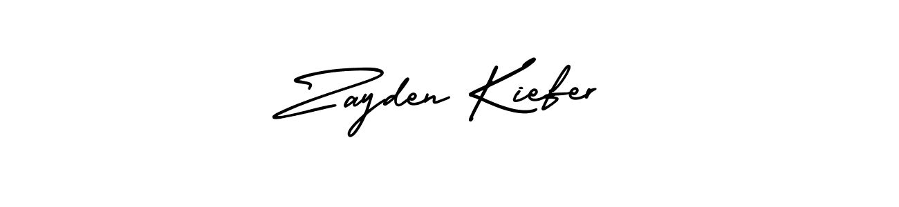 The best way (AmerikaSignatureDemo-Regular) to make a short signature is to pick only two or three words in your name. The name Zayden Kiefer include a total of six letters. For converting this name. Zayden Kiefer signature style 3 images and pictures png