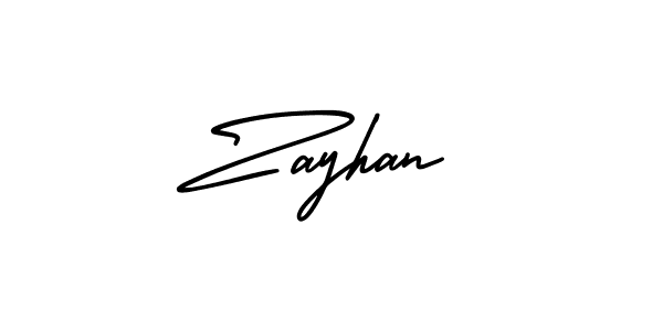 Use a signature maker to create a handwritten signature online. With this signature software, you can design (AmerikaSignatureDemo-Regular) your own signature for name Zayhan. Zayhan signature style 3 images and pictures png